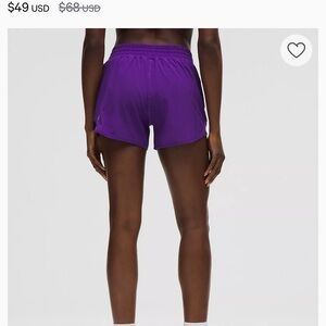 Lululemon Hotty Hot High-Rise Lined Short 4" NWT size 6 College Purple